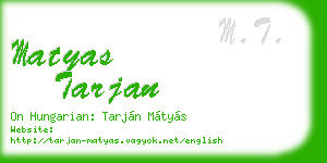 matyas tarjan business card