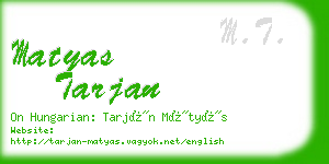 matyas tarjan business card